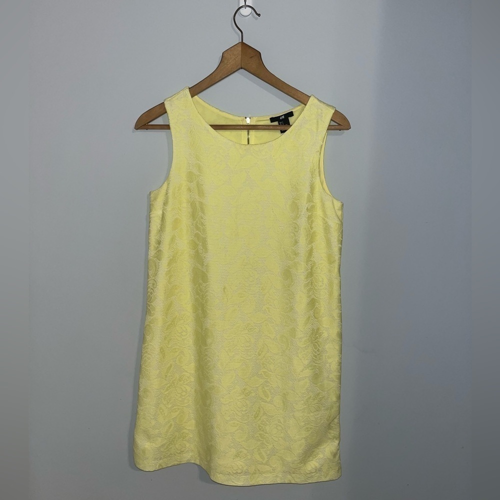 NWOT Small Yellow Cocktail Laced lined Dress H and M